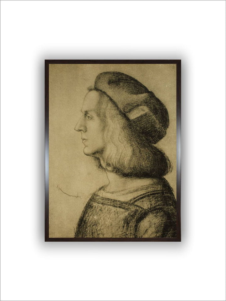 "Brown Bust Of Man In Profile Canvas Wall Painting''