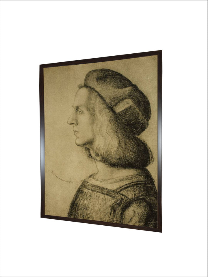 "Brown Bust Of Man In Profile Canvas Wall Painting''