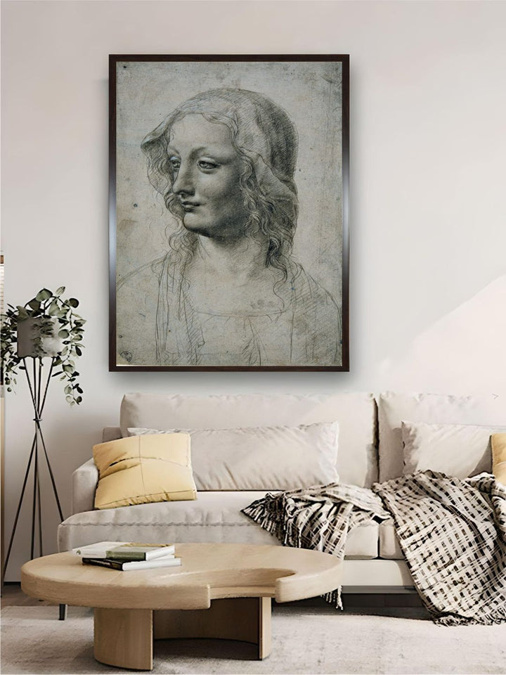 "Grey & Black Maestro Della Pala Sforzesca Canvas Painting Wall Art''