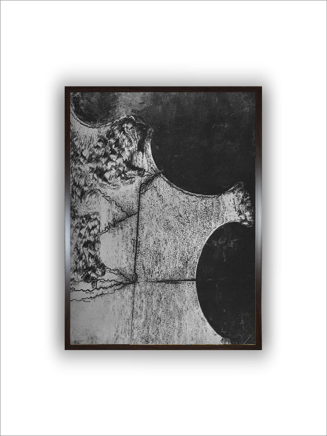 "Grey Bird's-Eye View of the Coast of Italy Painting Wall Art''