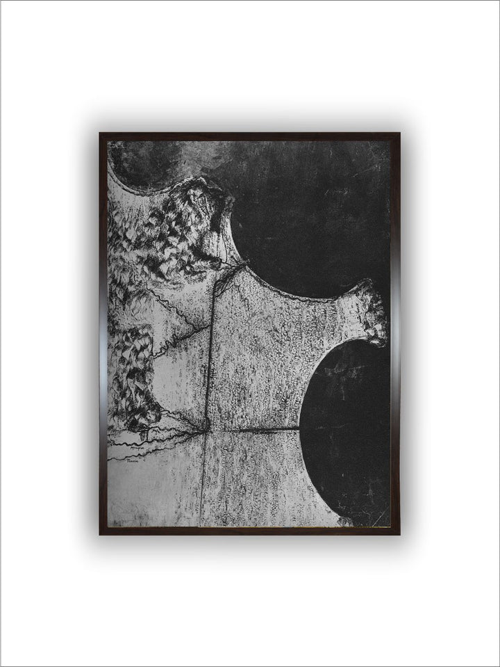 "Grey Bird's-Eye View of the Coast of Italy Painting Wall Art''