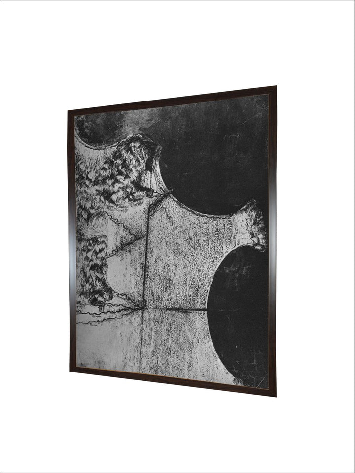 "Grey Bird's-Eye View of the Coast of Italy Painting Wall Art''