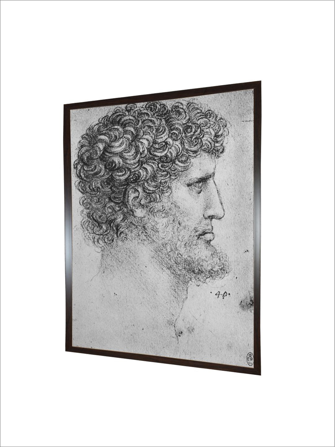 "Grey & Black Bearded Man Canvas Painting Rectangular Wall Art''