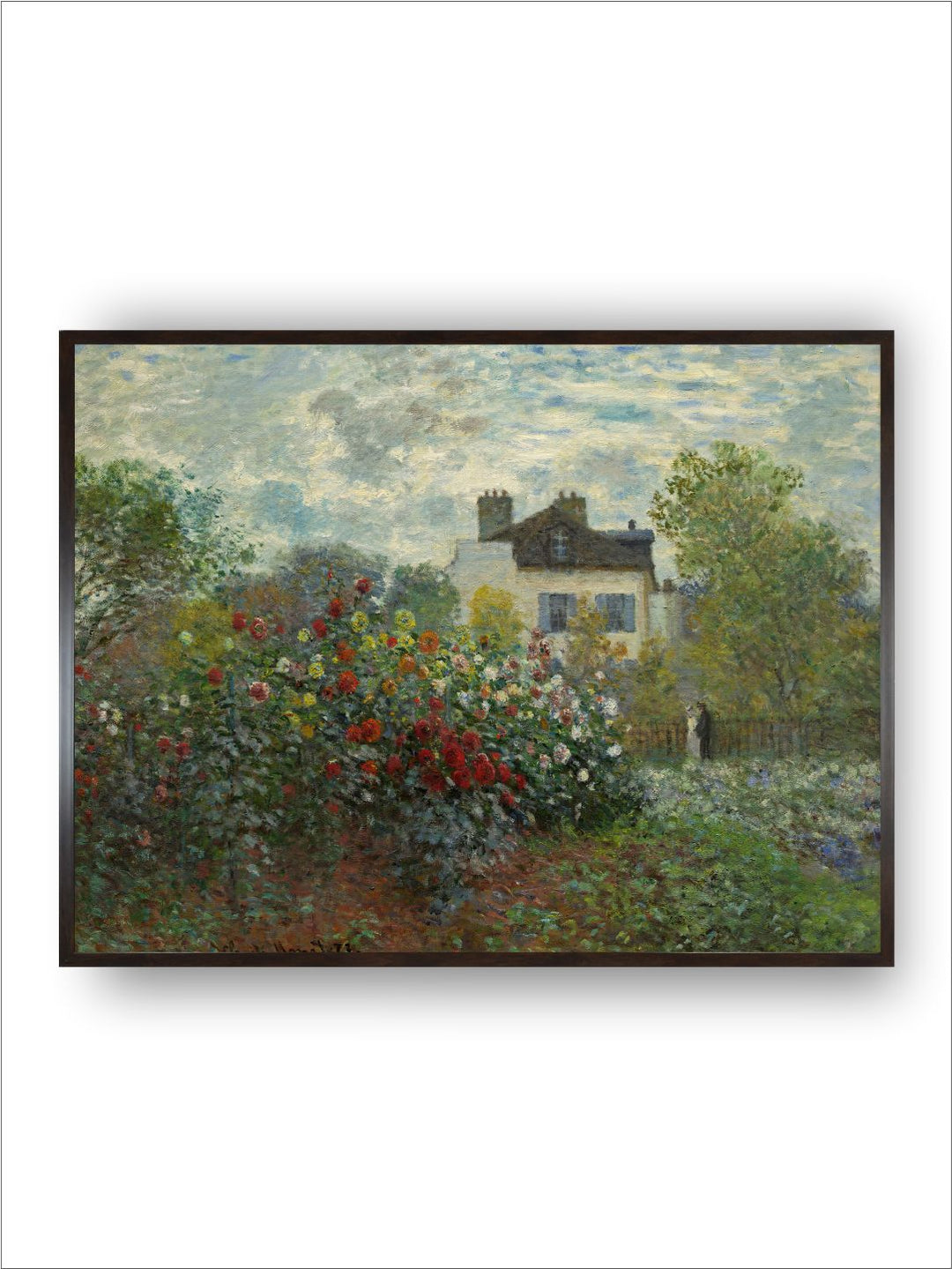 "Green Garden in Argenteuil Wooden Painting Rectangular Wall Art