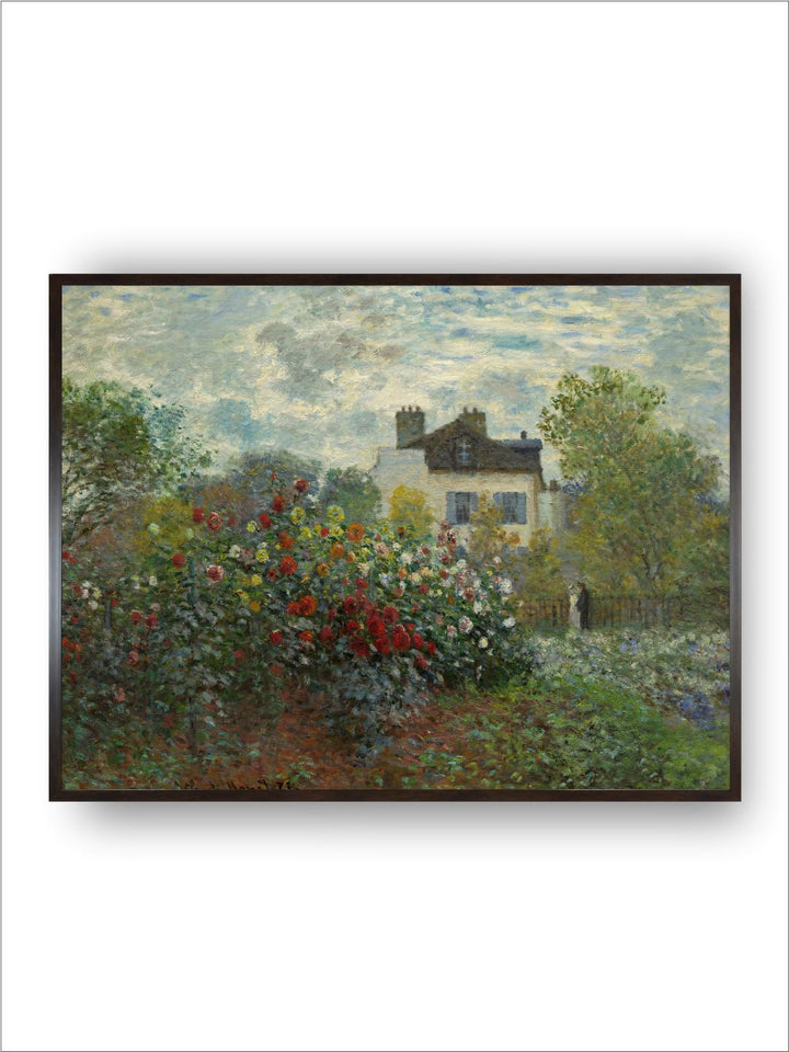 "Green Garden in Argenteuil Wooden Painting Rectangular Wall Art