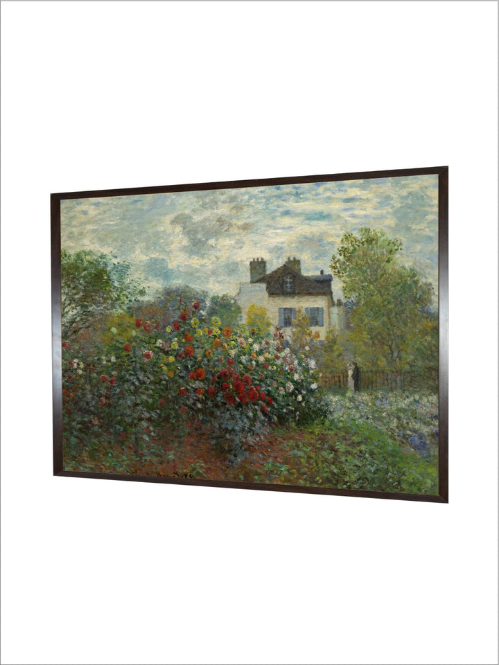 "Green Garden in Argenteuil Wooden Painting Rectangular Wall Art