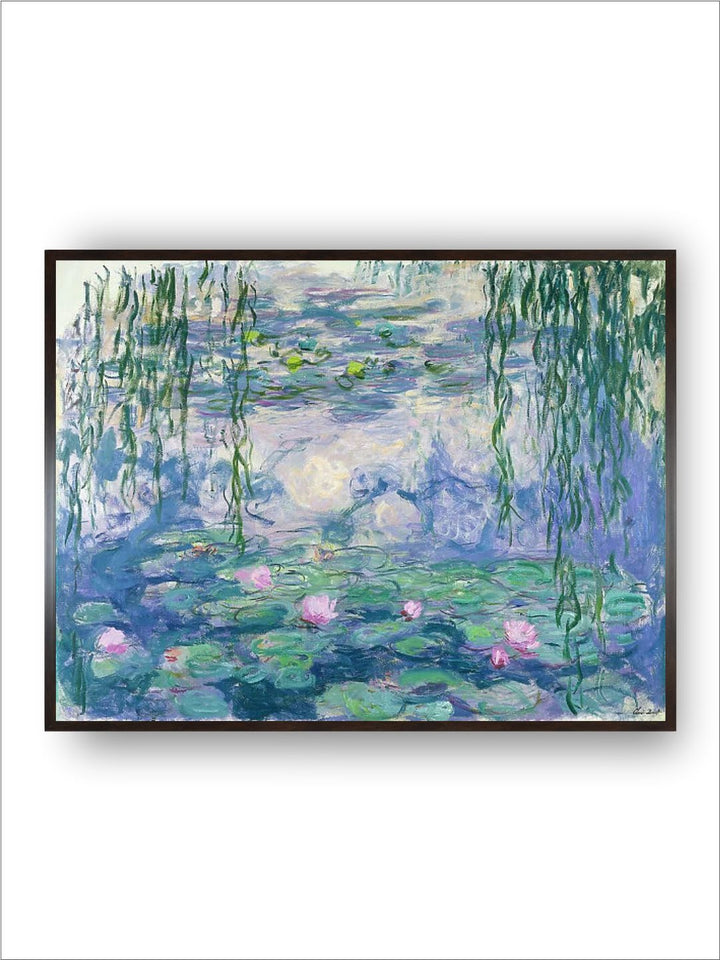 "Blue  Green Floral Canvas Painting Wall Art''