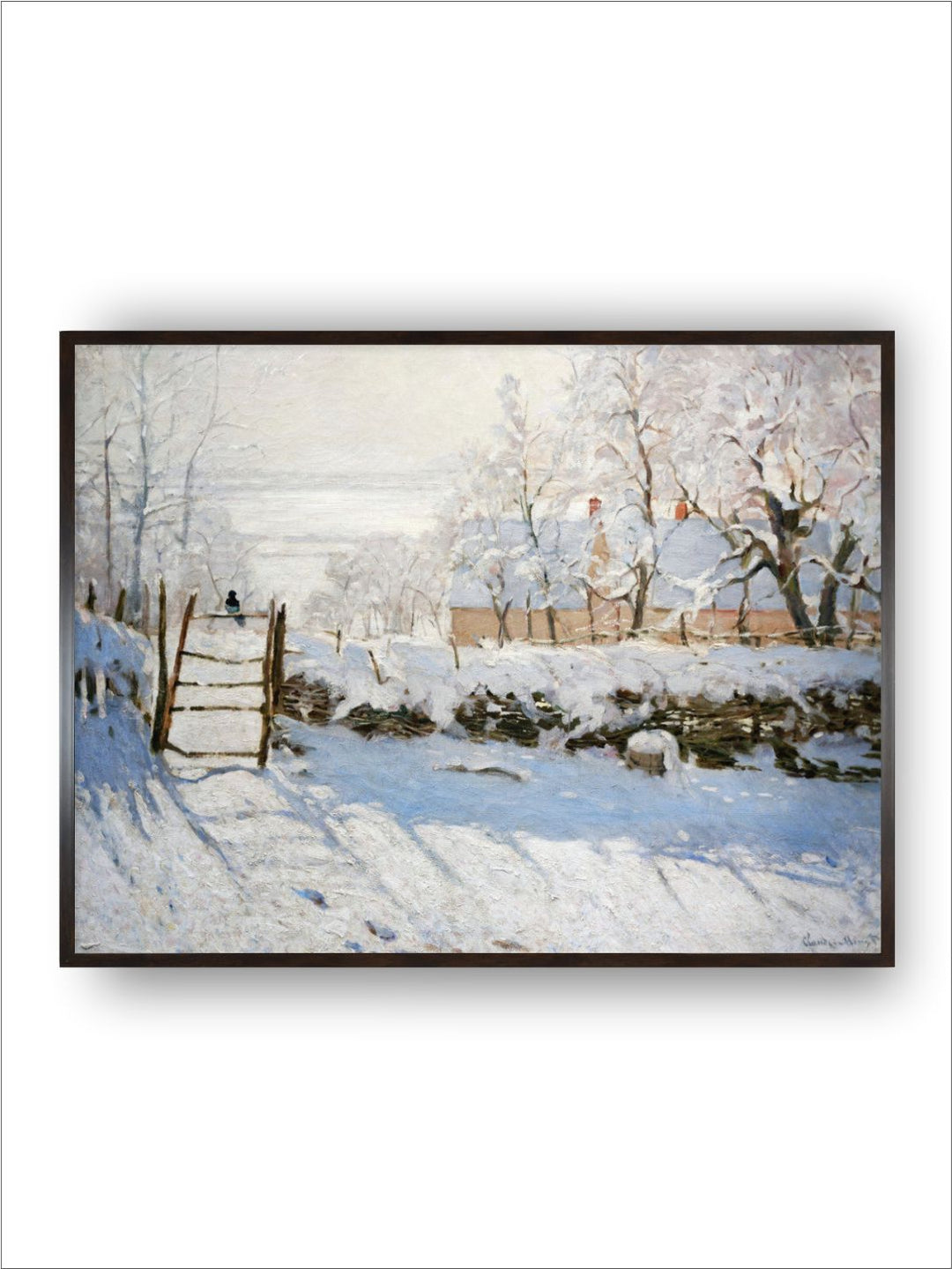 "White  Brown Magpie Painting Wall Art''