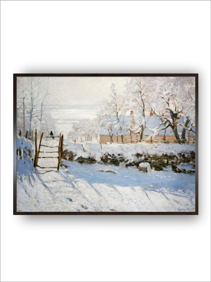 "White  Brown Magpie Painting Wall Art''