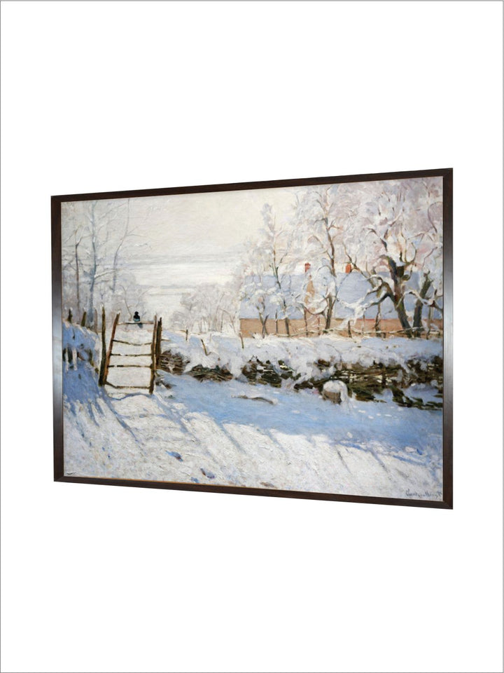 "White  Brown Magpie Painting Wall Art''