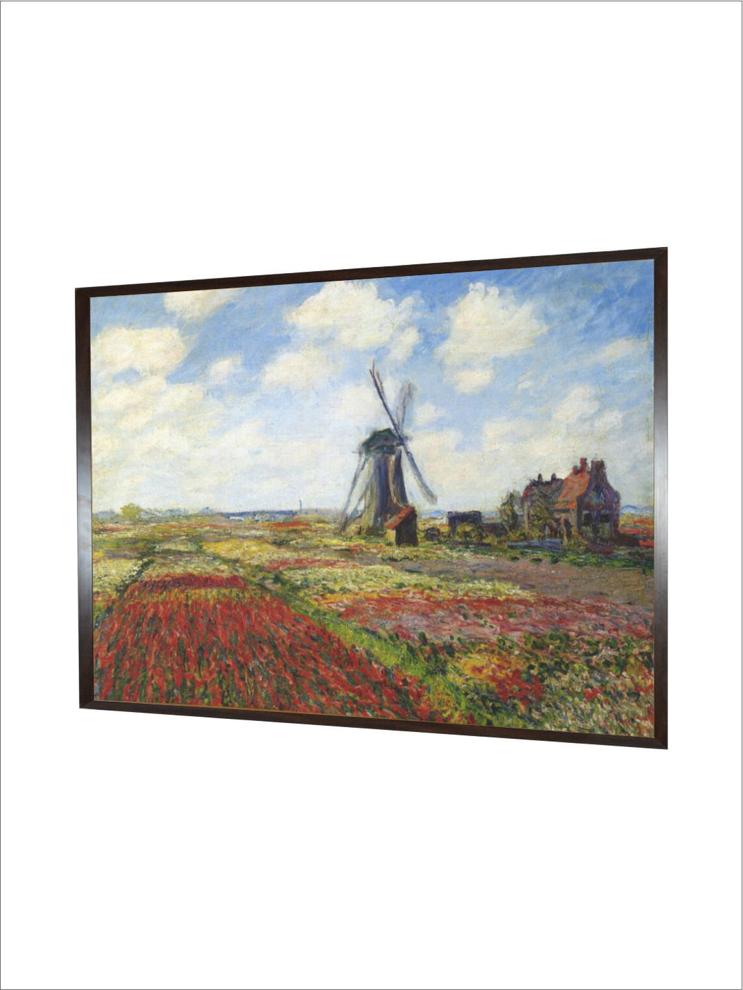 "Green  Blue Floral and Botanical Wood Painting Wall Art''