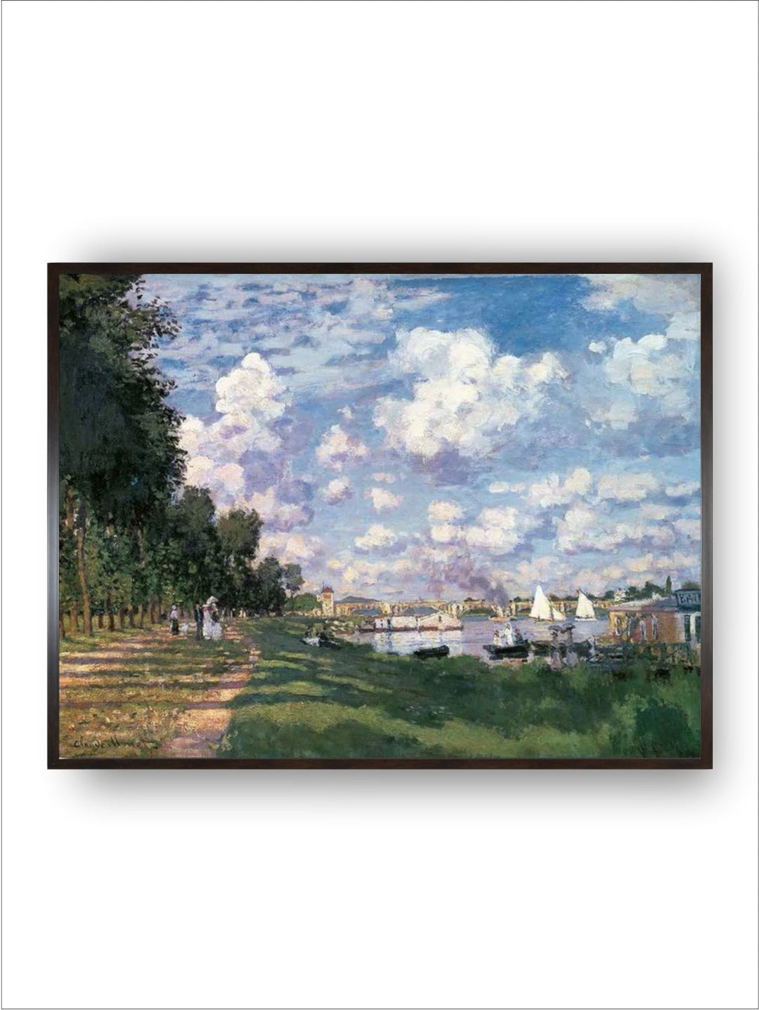 "Green  Blue Marina at Argenteuil Printed Canvas Painting Wall Art''