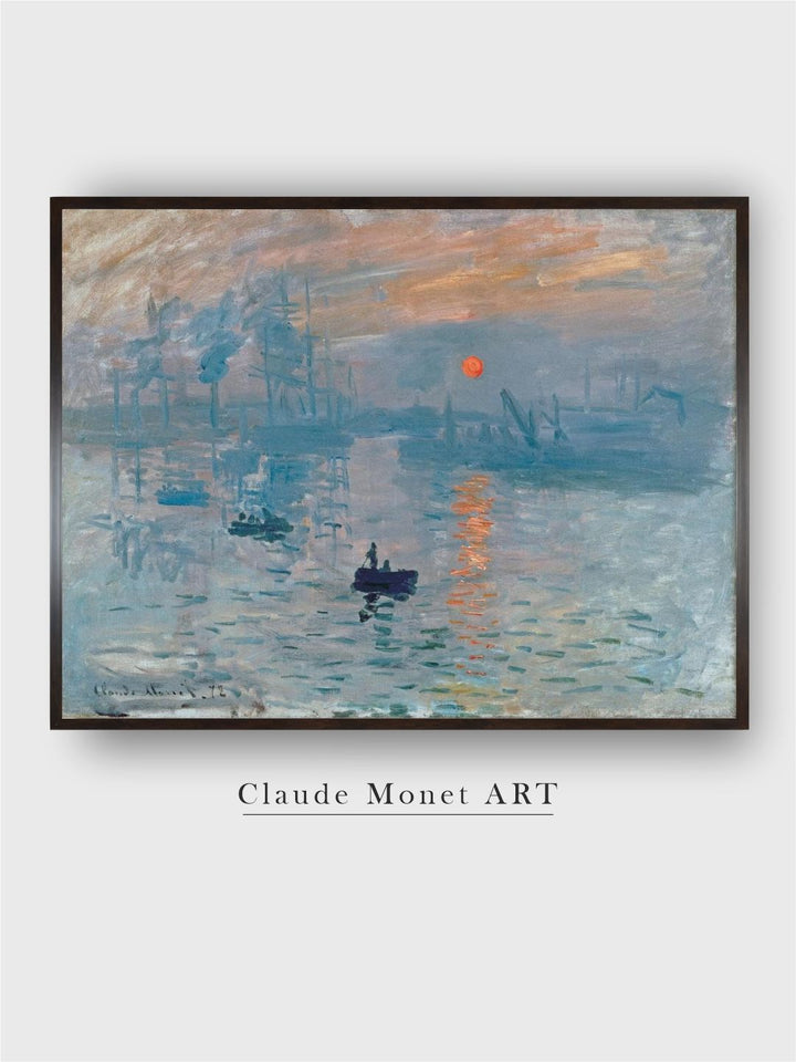 "Blue  Orange Coloured Sunrise Printed Canvas Painting Wall Art''