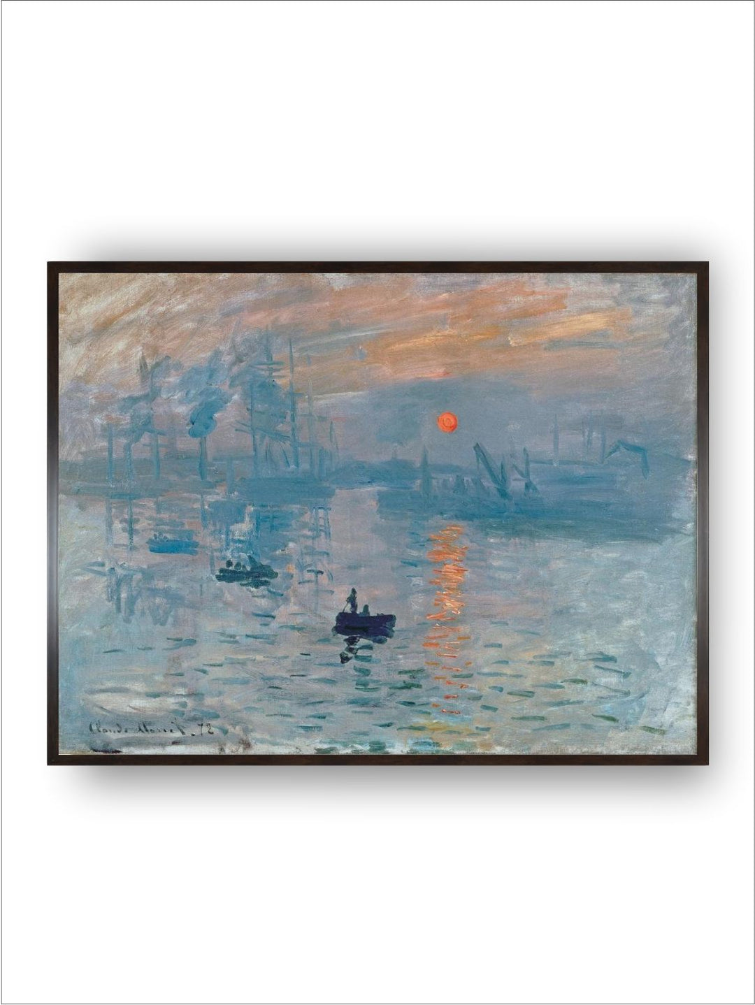 "Blue  Orange Coloured Sunrise Printed Canvas Painting Wall Art''