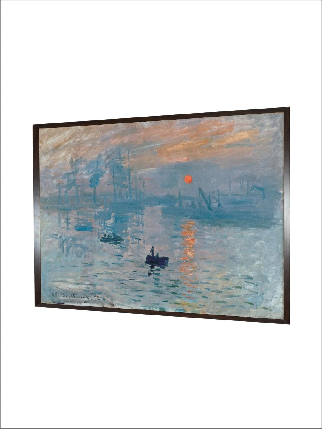 "Blue  Orange Coloured Sunrise Printed Canvas Painting Wall Art''