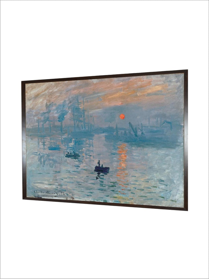 "Blue  Orange Coloured Sunrise Printed Canvas Painting Wall Art''
