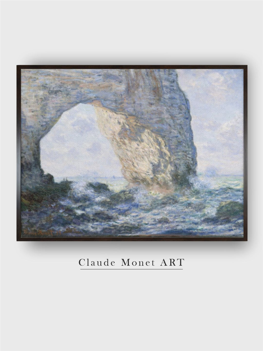 "Blue  Grey Abstract Manneporte Painting Wall Art''