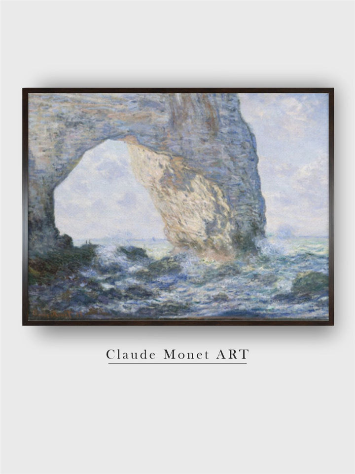 "Blue  Grey Abstract Manneporte Painting Wall Art''