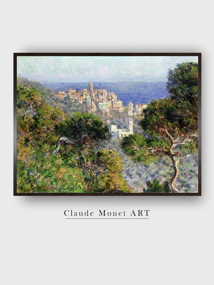 "Blue  Green Monet Bordighera Painting  Canvas Wall Art''