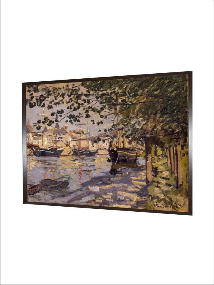 "Green  Purple Seine At Rouen Canvas Painting Wall Art''