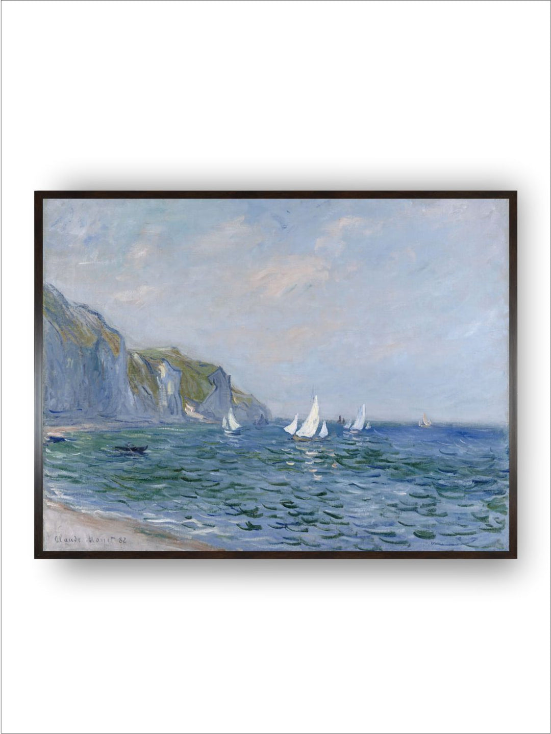 "Blue Cliffs  Sailboats At Pourville Wall Art''