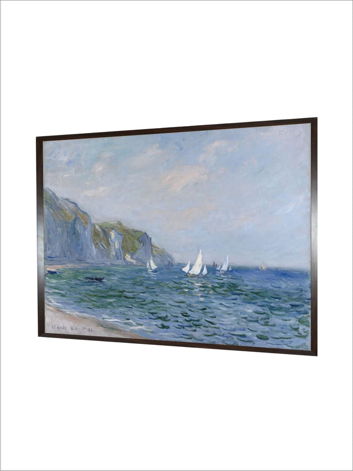 "Blue Cliffs  Sailboats At Pourville Wall Art''