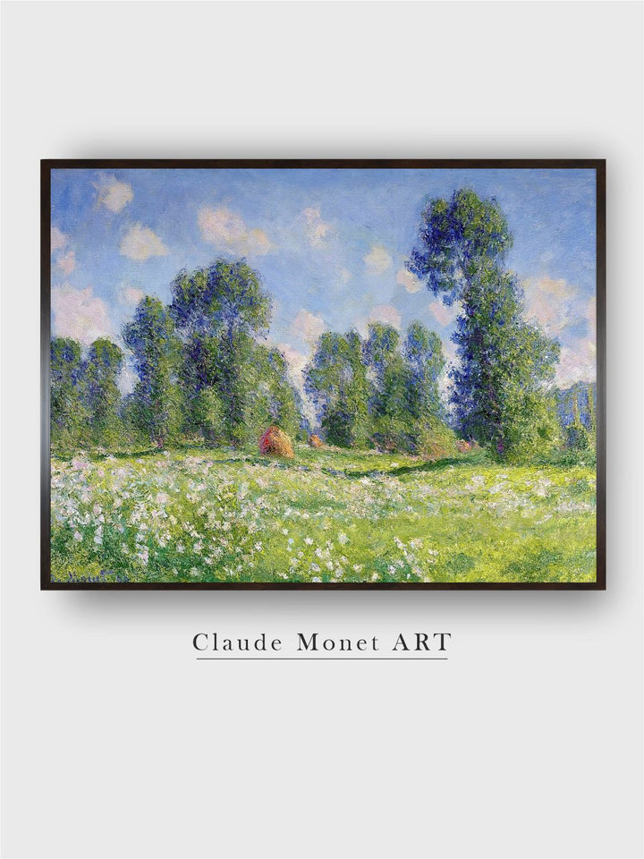 "Green  Blue Effect of Spring Painting Canvas Wall Art''