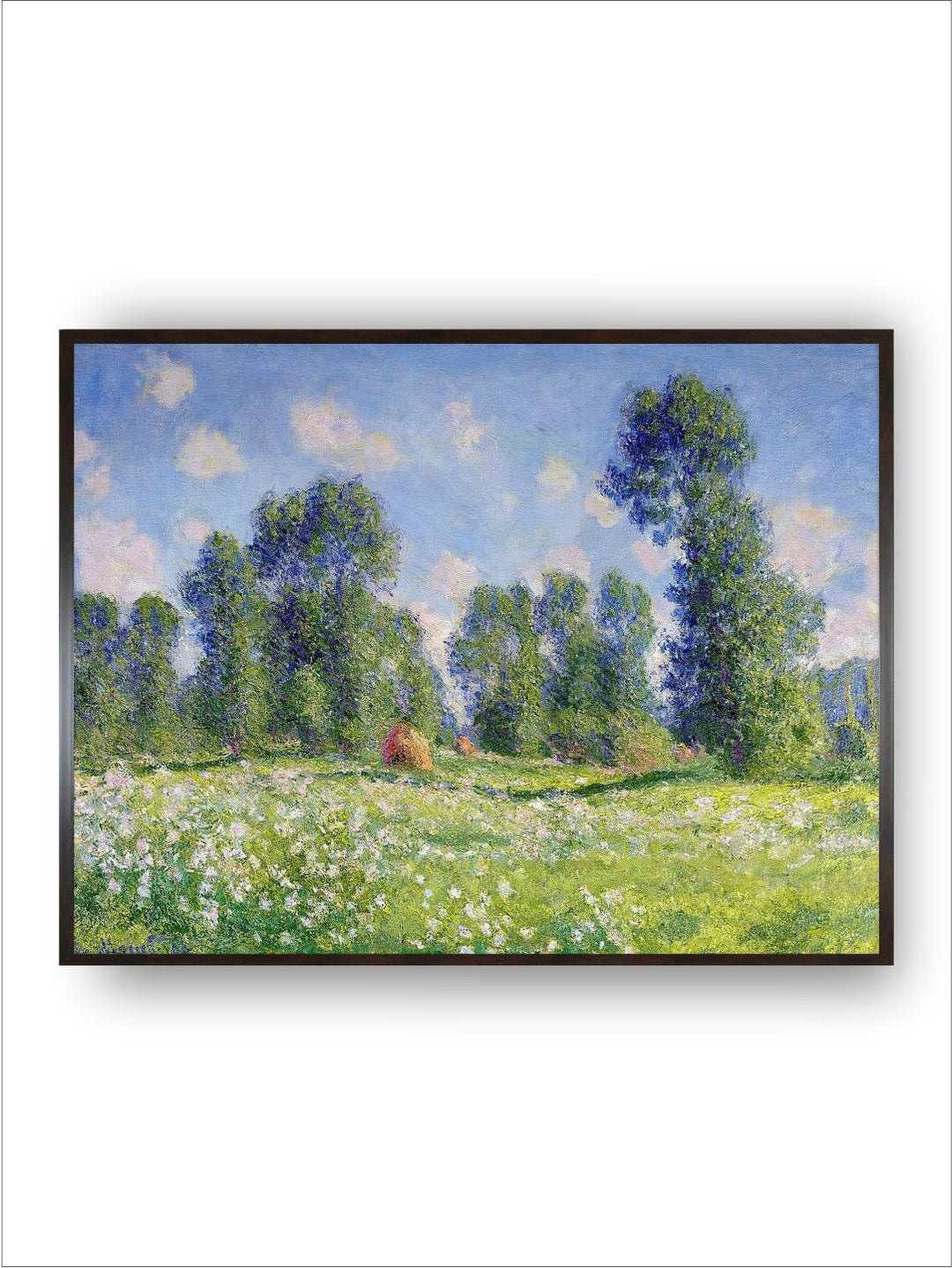 "Green  Blue Effect of Spring Painting Canvas Wall Art''