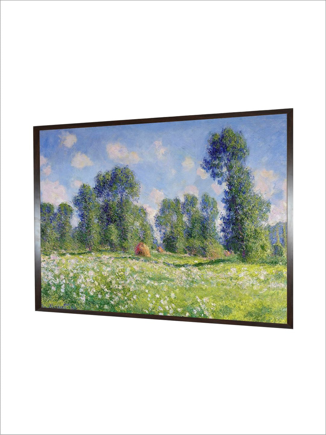 "Green  Blue Effect of Spring Painting Canvas Wall Art''