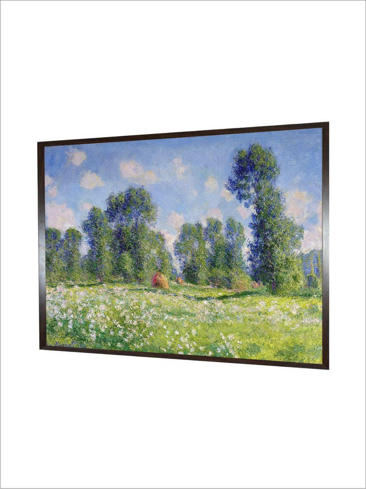"Green  Blue Effect of Spring Painting Canvas Wall Art''