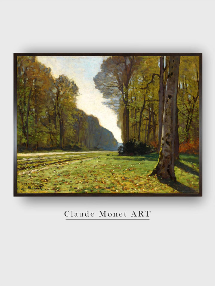 "Green  Blue The Road To Bas Breau Fontainebleau Printed Wall Painting''