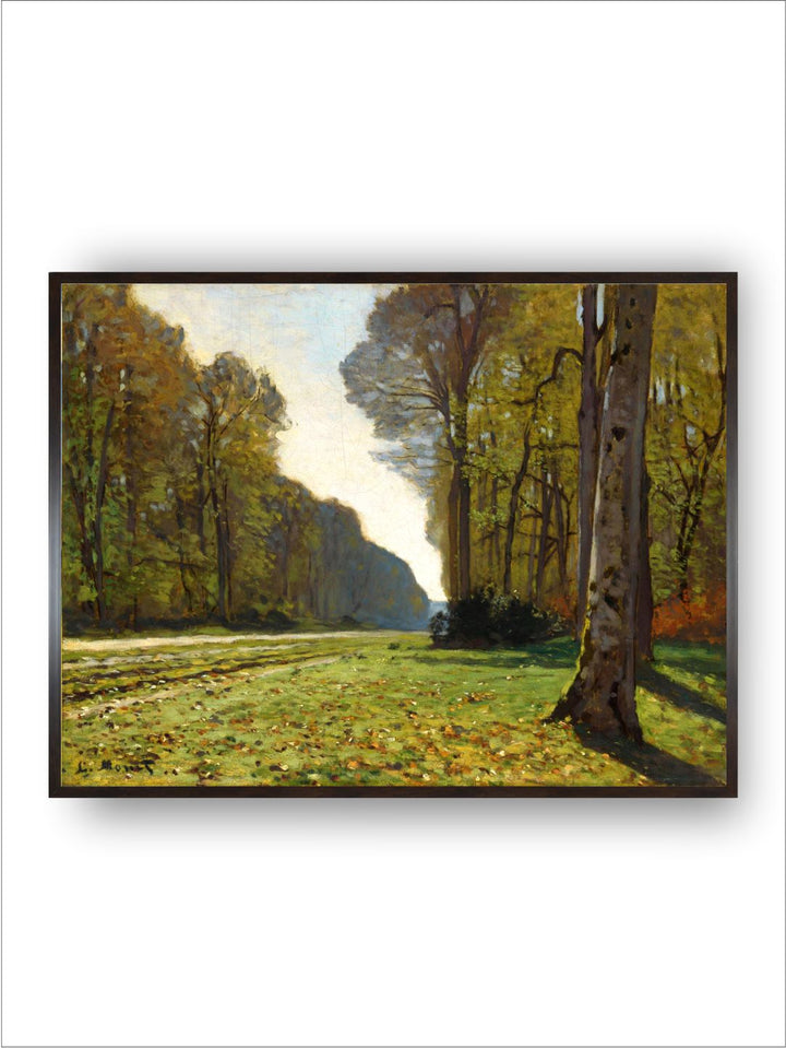 "Green  Blue The Road To Bas Breau Fontainebleau Printed Wall Painting''