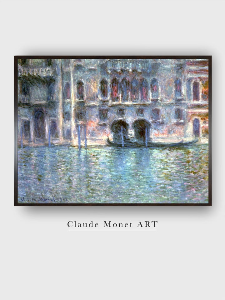 "Green  Blue Venice Wood Framed Painting Wall Art''