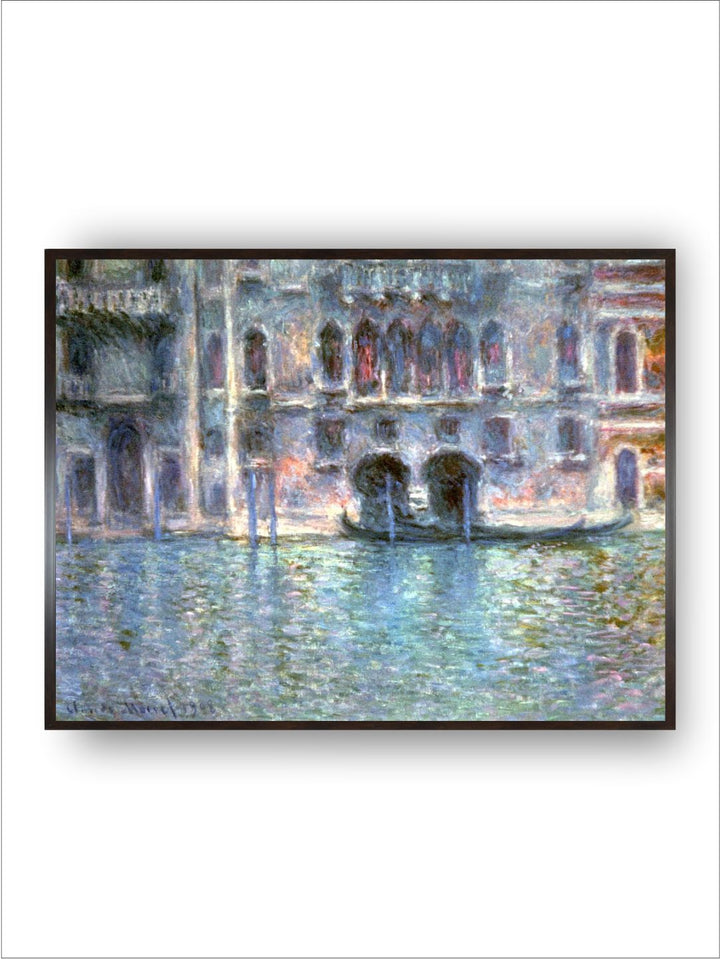 "Green  Blue Venice Wood Framed Painting Wall Art''