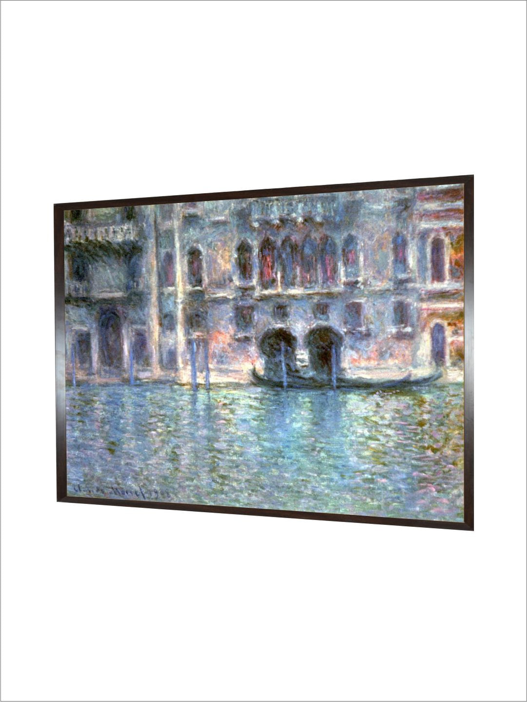 "Green  Blue Venice Wood Framed Painting Wall Art''