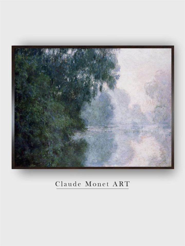 "Green  White Effect Of Mist Canvas Painting Wall Art''
