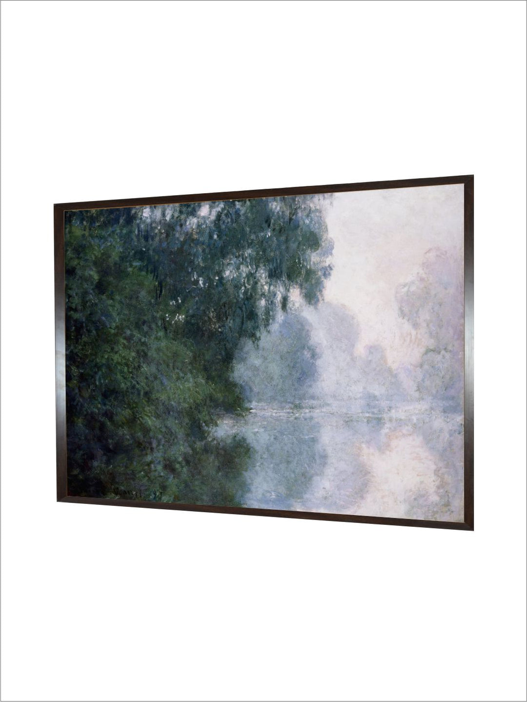 "Green  White Effect Of Mist Canvas Painting Wall Art''