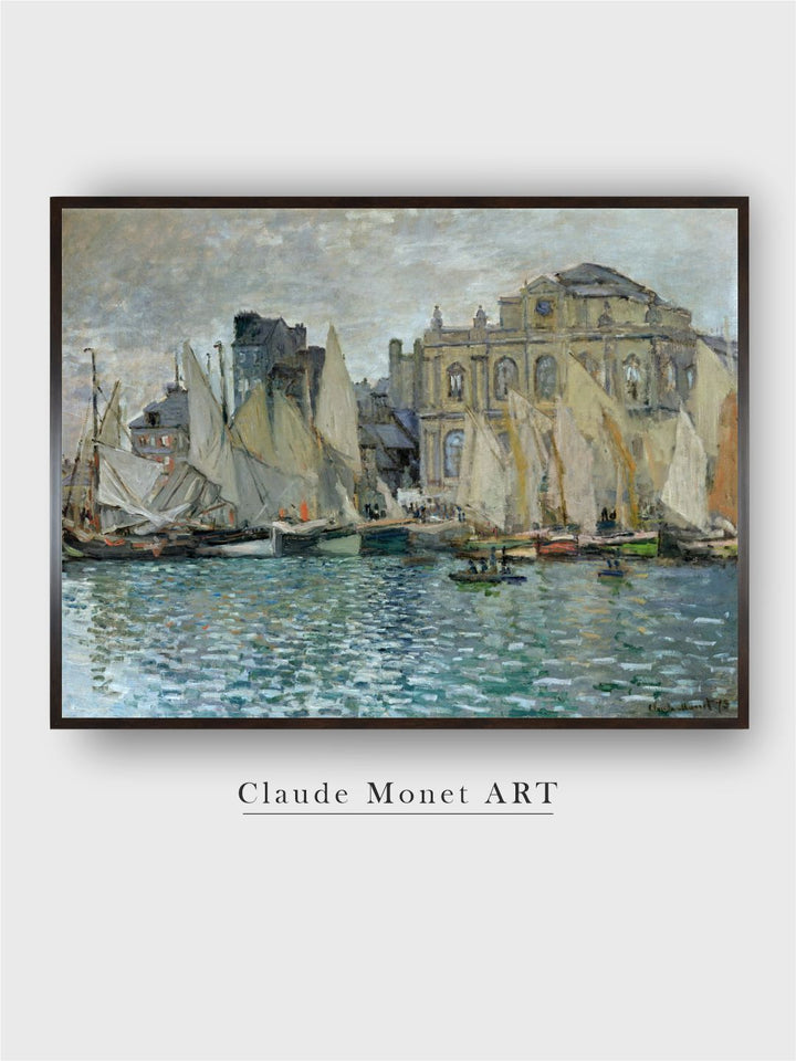 "Blue  Beige View of Le Havre Painting Wall Art''