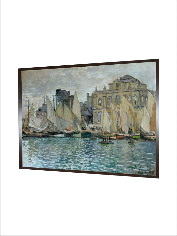 "Blue  Beige View of Le Havre Painting Wall Art''