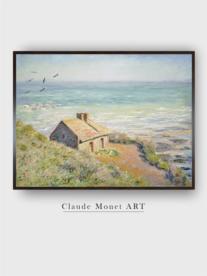 "Blue  Green The Customs Hut Painting Wooden Wall Art''