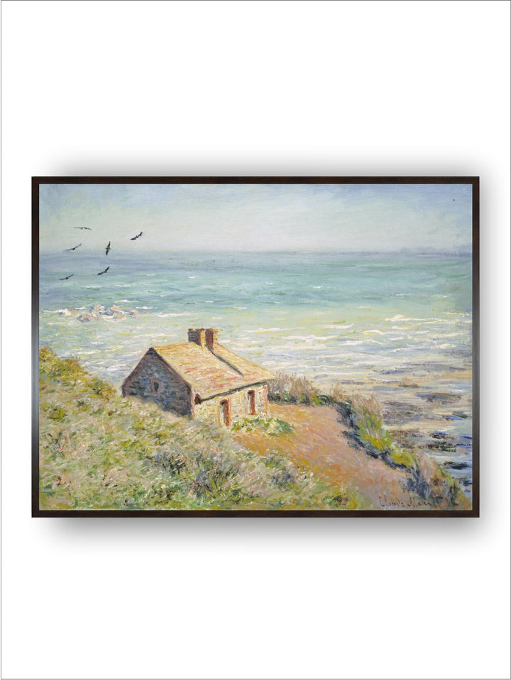 "Blue  Green The Customs Hut Painting Wooden Wall Art''