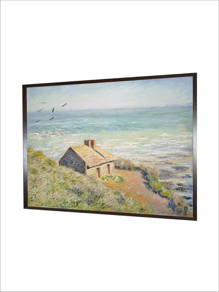 "Blue  Green The Customs Hut Painting Wooden Wall Art''