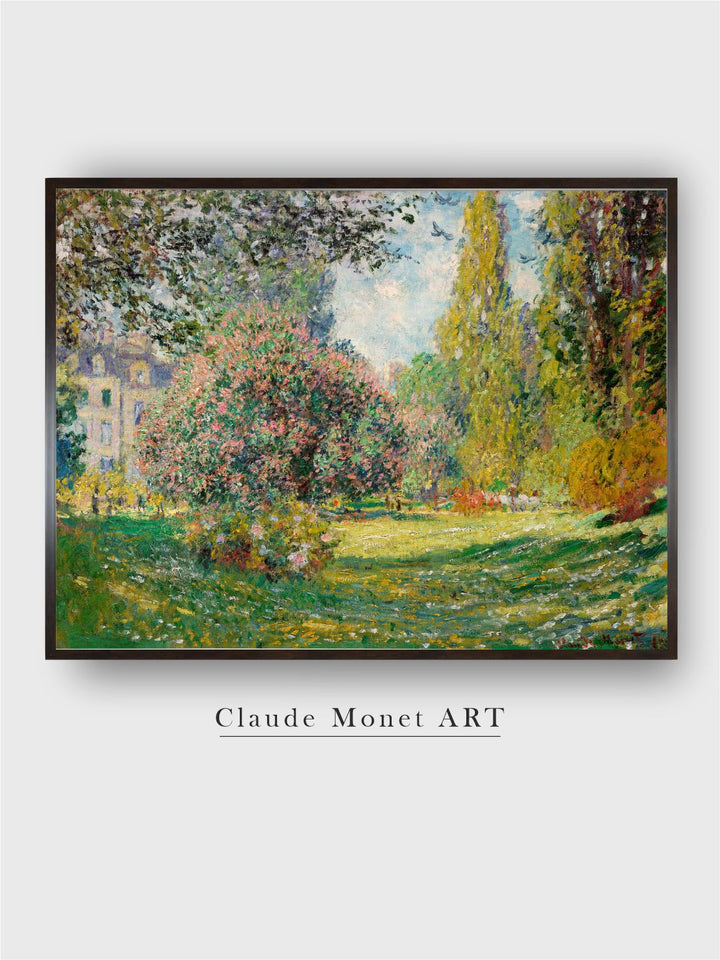 "Green  Blue The Parc Monceau Wooden Painting Wall Art''