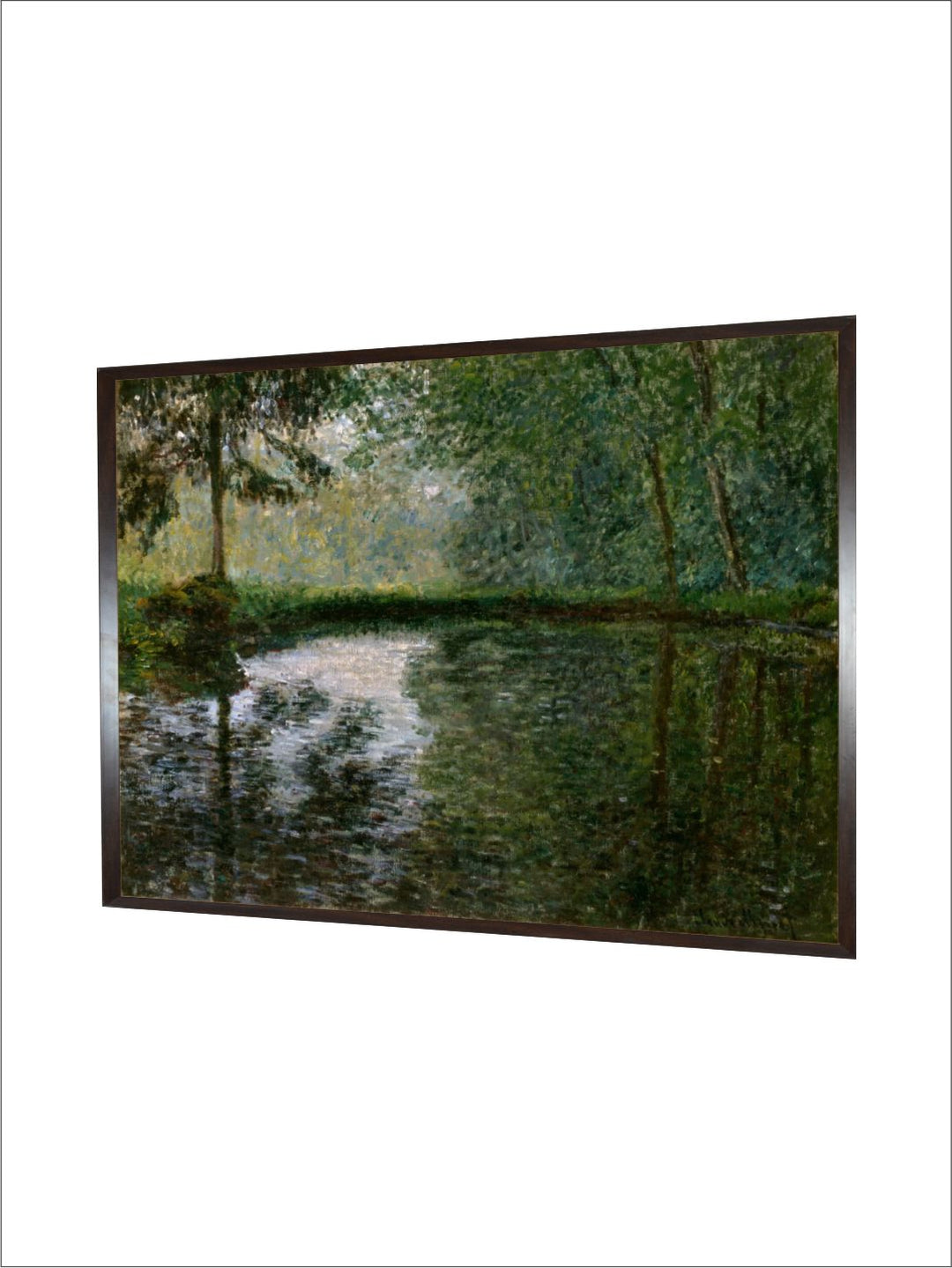 "Green  White Coin DEtang Montgeron Wooden Frame Painting Wall Art''