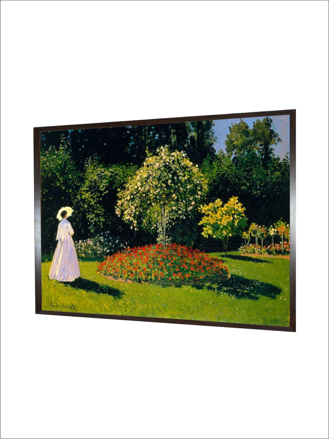 "Green  White Lady in the Garden Painted Canvas Wall Art''
