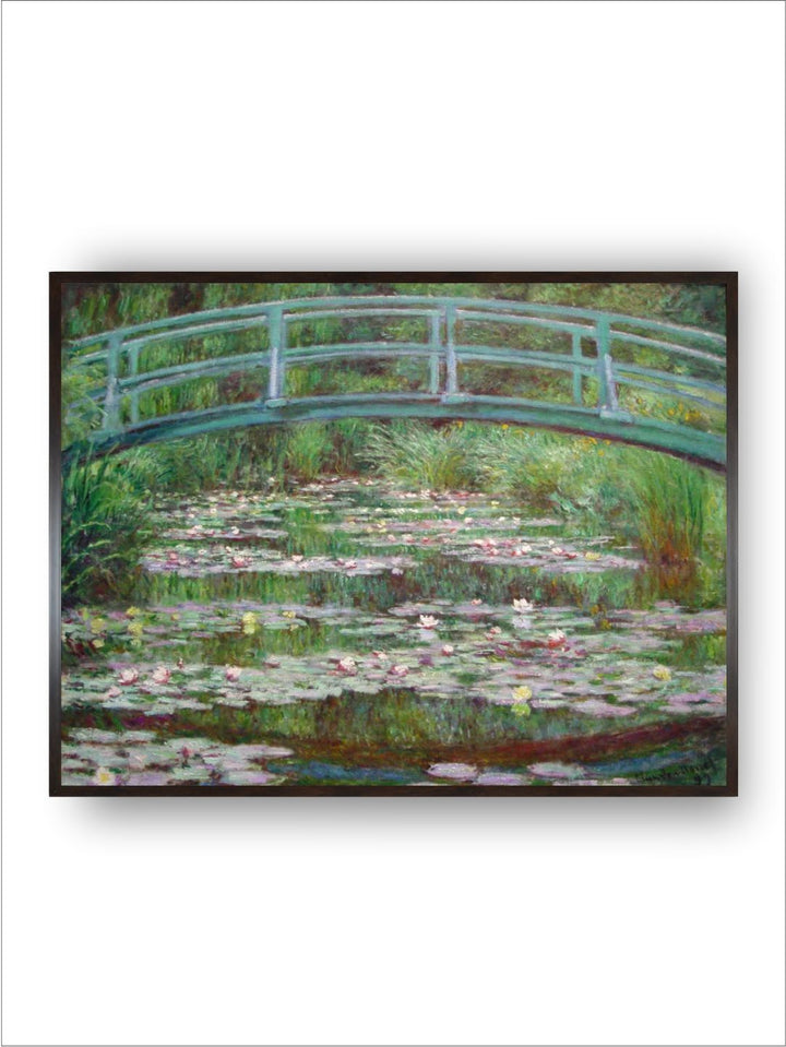 "Blue  Green The Japanese Footbridge Canvas Wall Art''