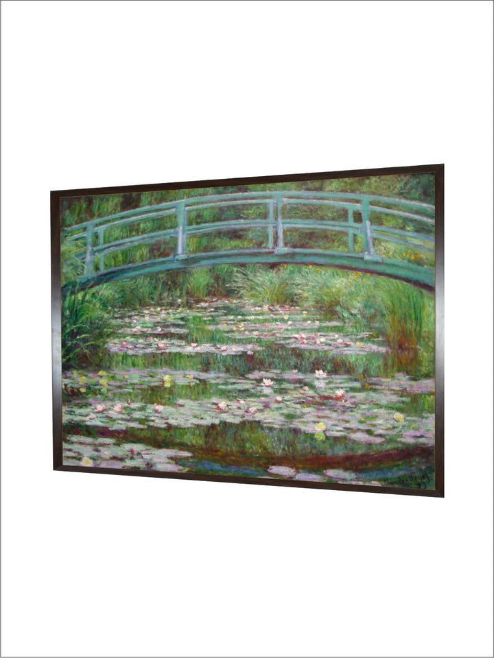"Blue  Green The Japanese Footbridge Canvas Wall Art''