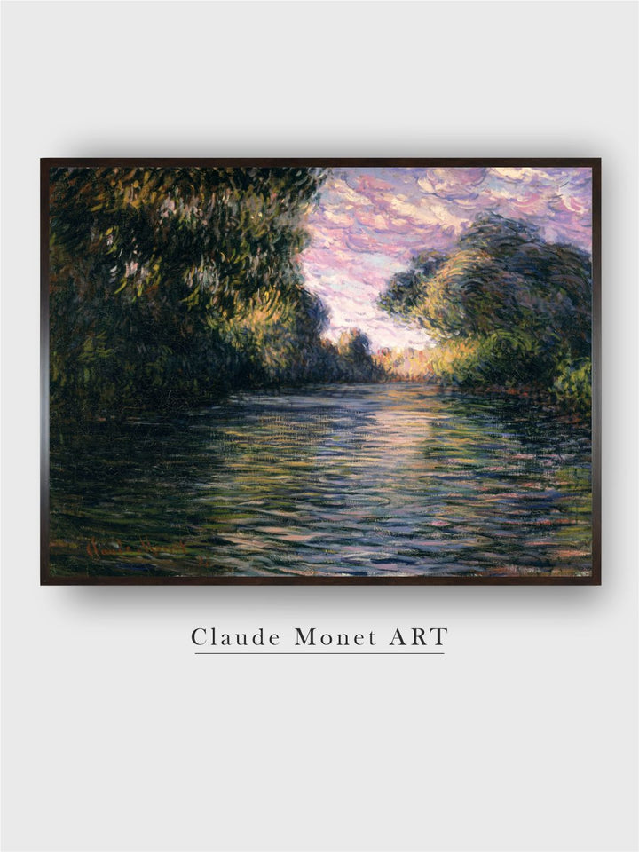 "Green Morning On The Seine Wooden Frame  Painting Wall Art''