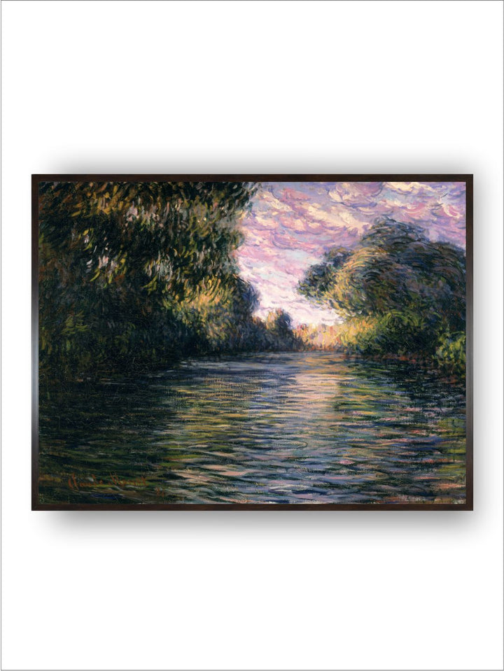 "Green Morning On The Seine Wooden Frame  Painting Wall Art''