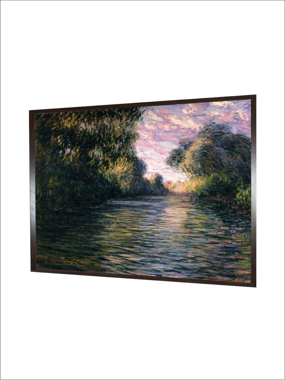 "Green Morning On The Seine Wooden Frame  Painting Wall Art''